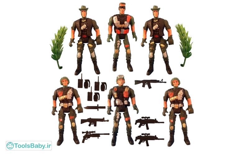 اسباب بازی جنگی مدل سرباز مجموعه 21 عددی